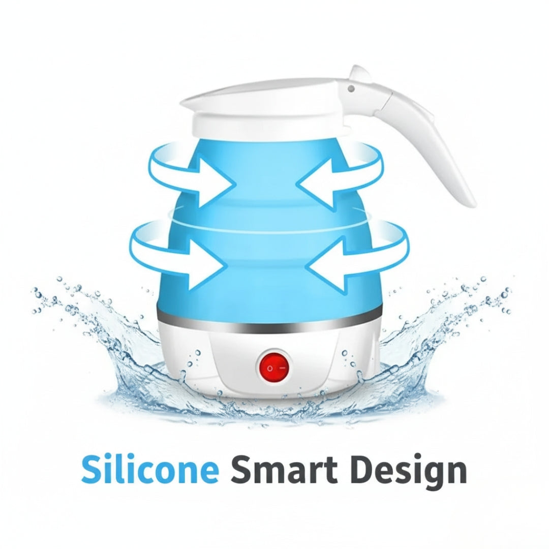 Foldable Electric Kettle – Silicone Collapsible Portable Boiler