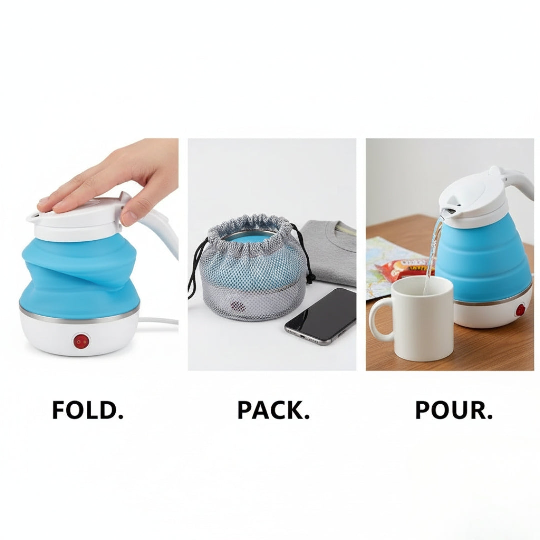 Foldable Electric Kettle – Silicone Collapsible Portable Boiler