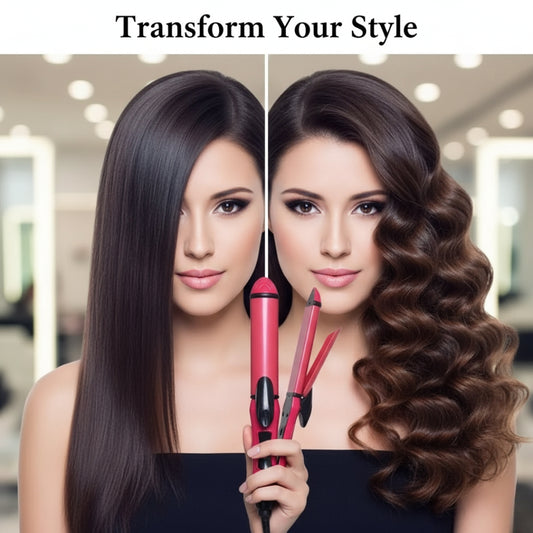 2-in-1 Hair Straightener & Curler for Women – Curl & Straight Hair Iron