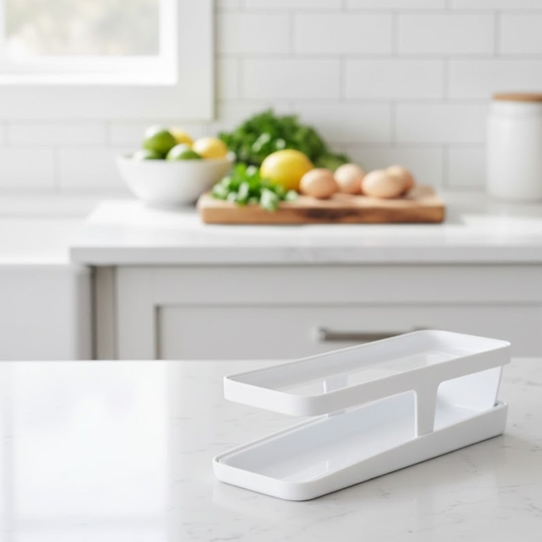 Rolling Egg Tray Egg Holder – 2-Tier Automatic Egg Dispenser for Refrigerator