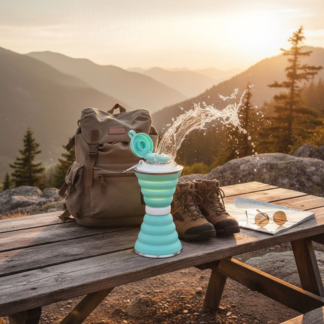 Collapsible Silicone Travel Water Bottle – Leak-Proof, BPA-Free & Portable