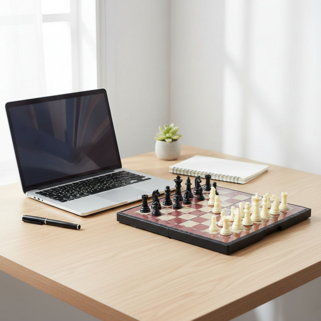 Foldable Magnetic Chess Board Game Set (24 X 24 Cm)