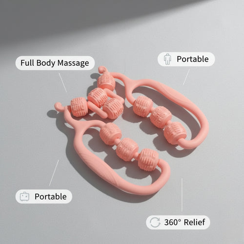 10-Wheel Muscle Massage Roller – Soreness Relief & Blood Circulation Booster