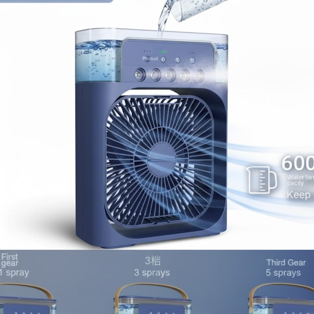 Portable Humidifier Air Cooler Mist Fan – USB Mini Evaporative Cooler for Home & Office