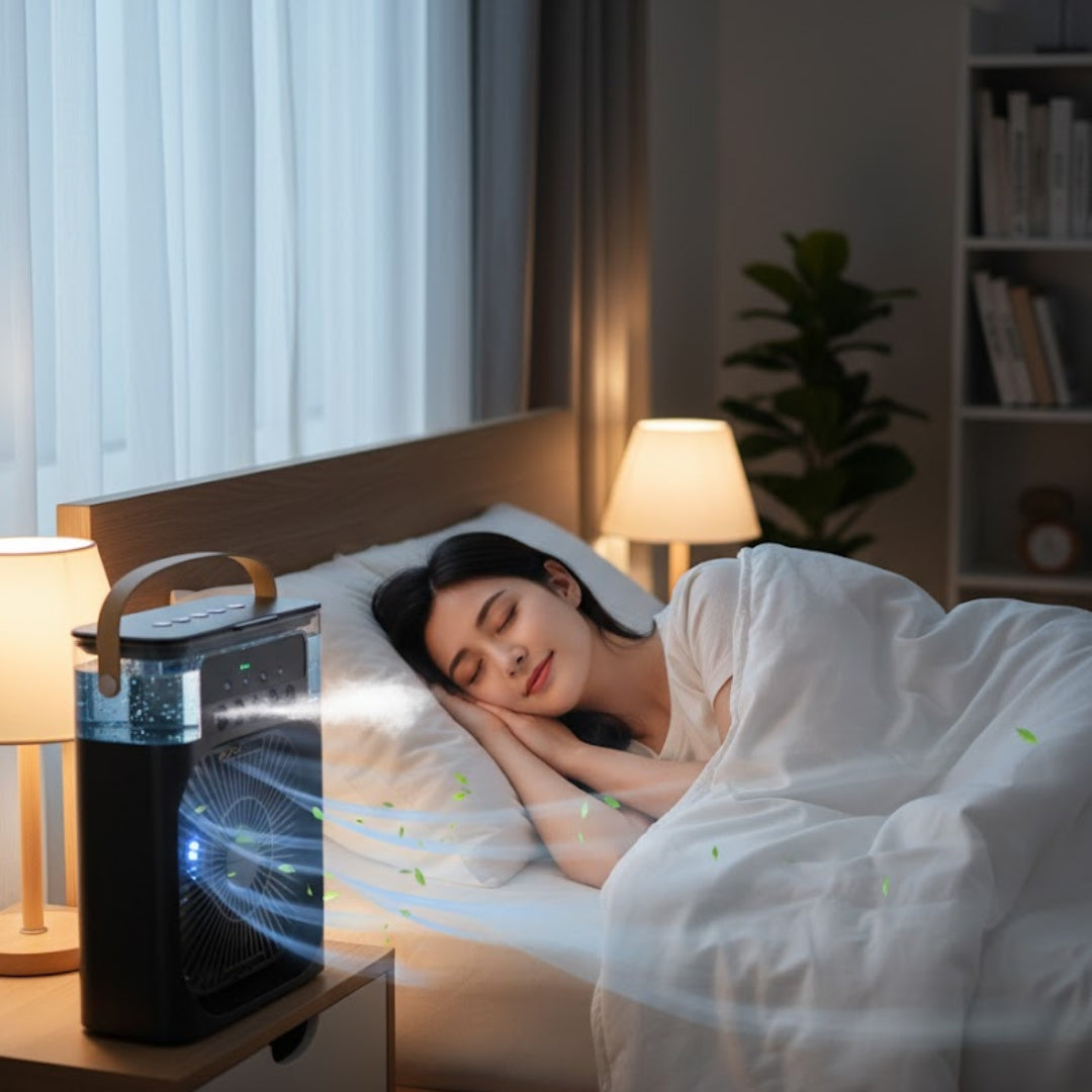 Portable Humidifier Air Cooler Mist Fan – USB Mini Evaporative Cooler for Home & Office