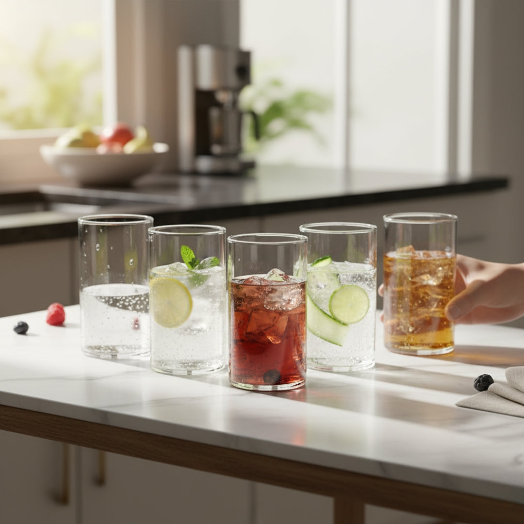 330ml Unbreakable Transparent Plastic Glasses – Heavy-Duty Drinking Tumblers