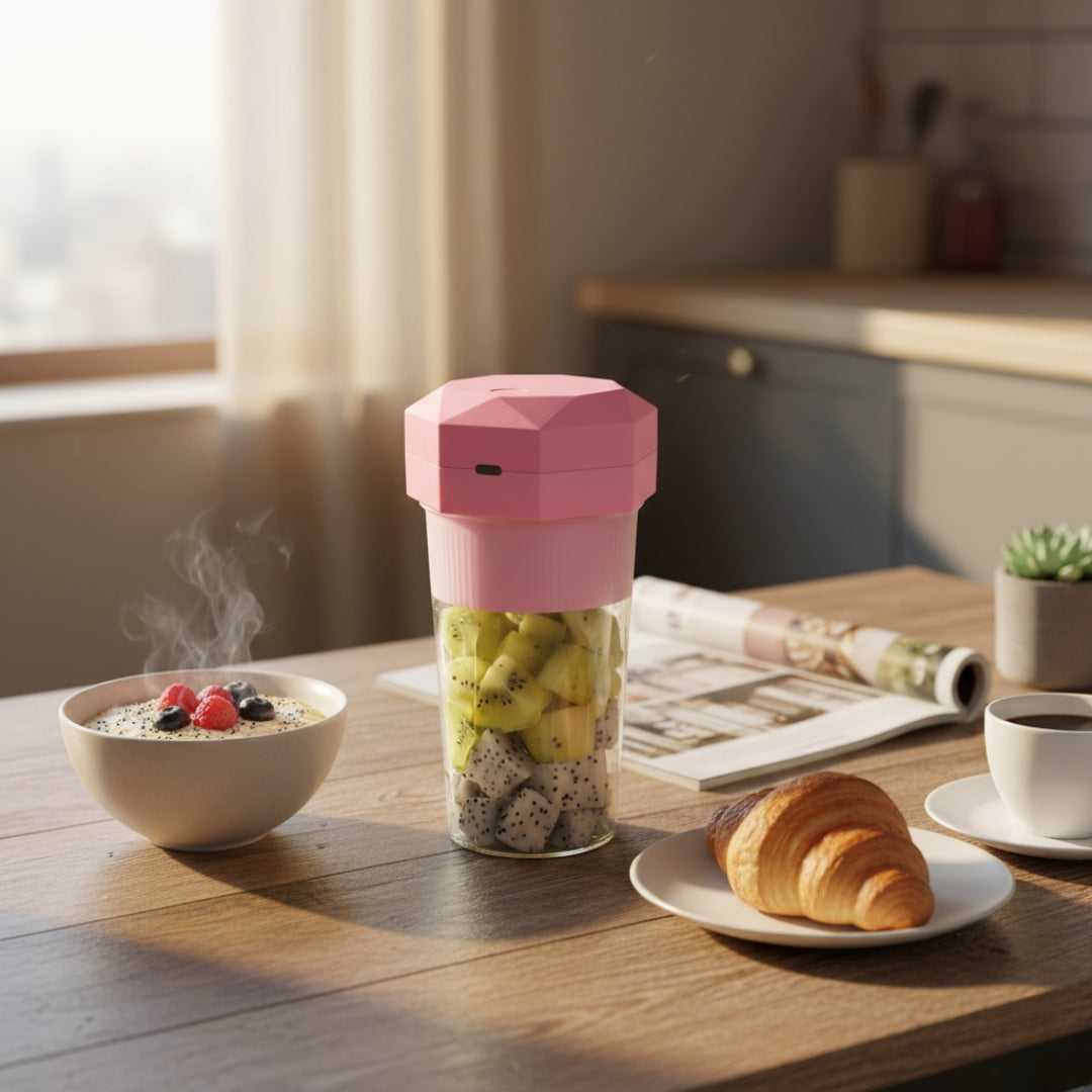 350ml Portable USB Juicer Cup – 6-Blade Electric Blender