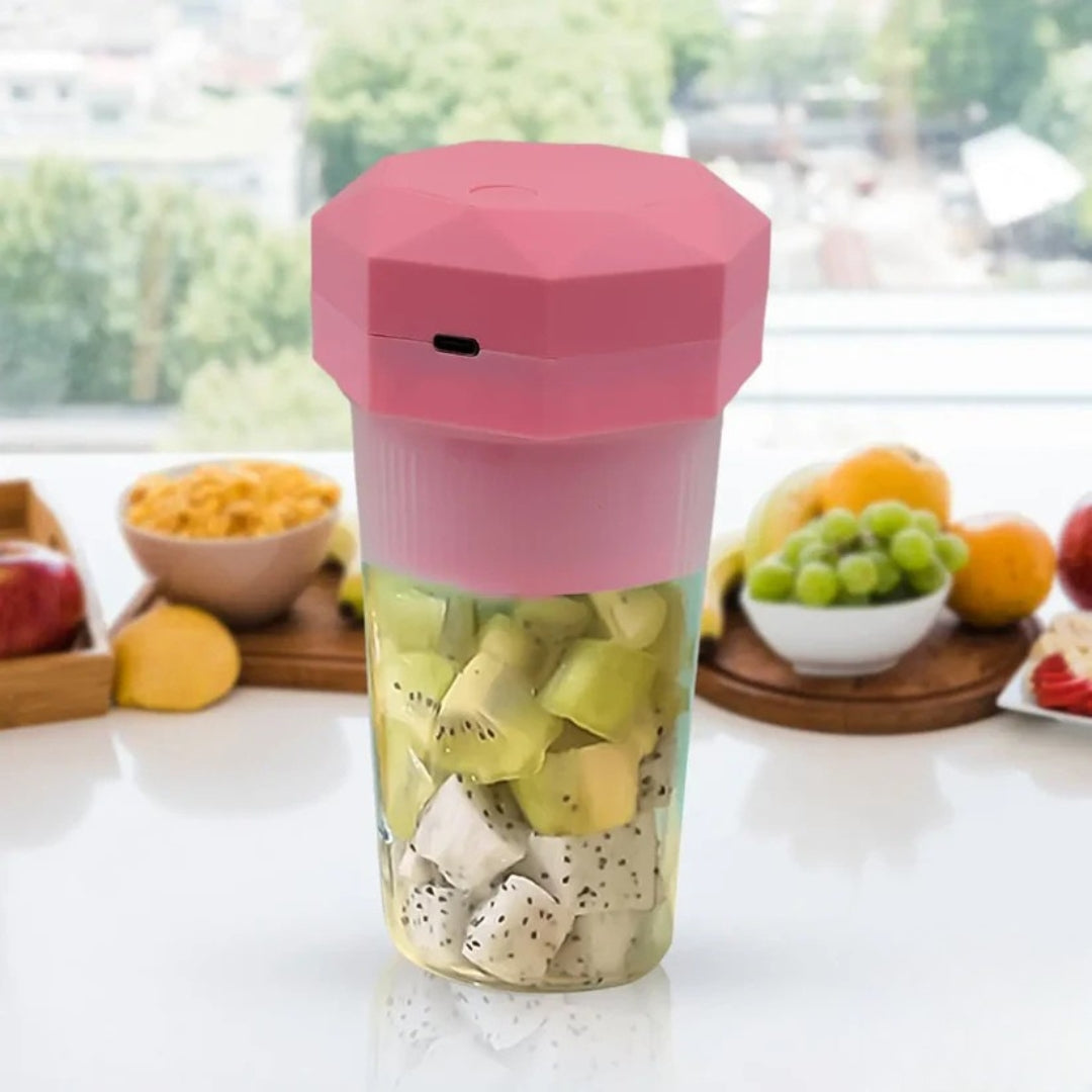 350ml Portable USB Juicer Cup – 6-Blade Electric Blender