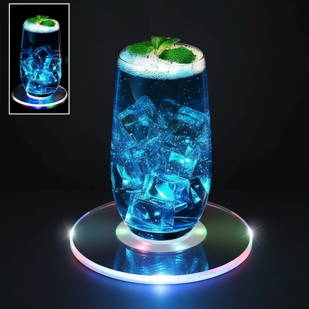 LED Cocktail Coaster – Color-Changing Light-Up Drink Mat