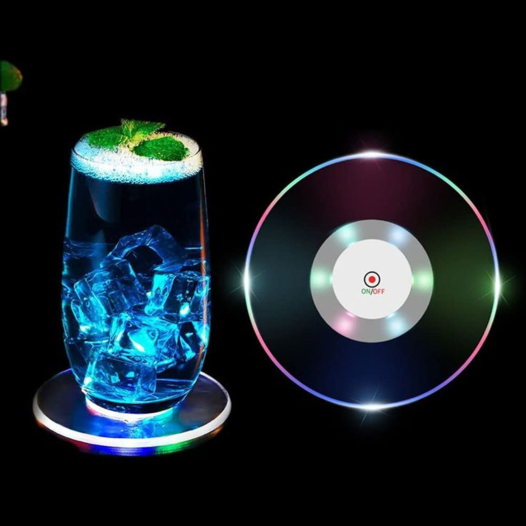 LED Cocktail Coaster – Color-Changing Light-Up Drink Mat