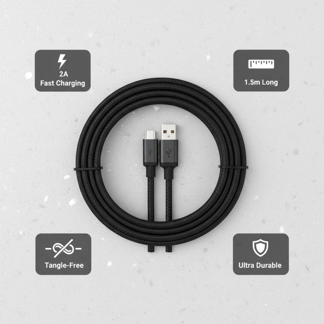2A Type-C Fast Charging Cable – USB-C Data Transfer Cord