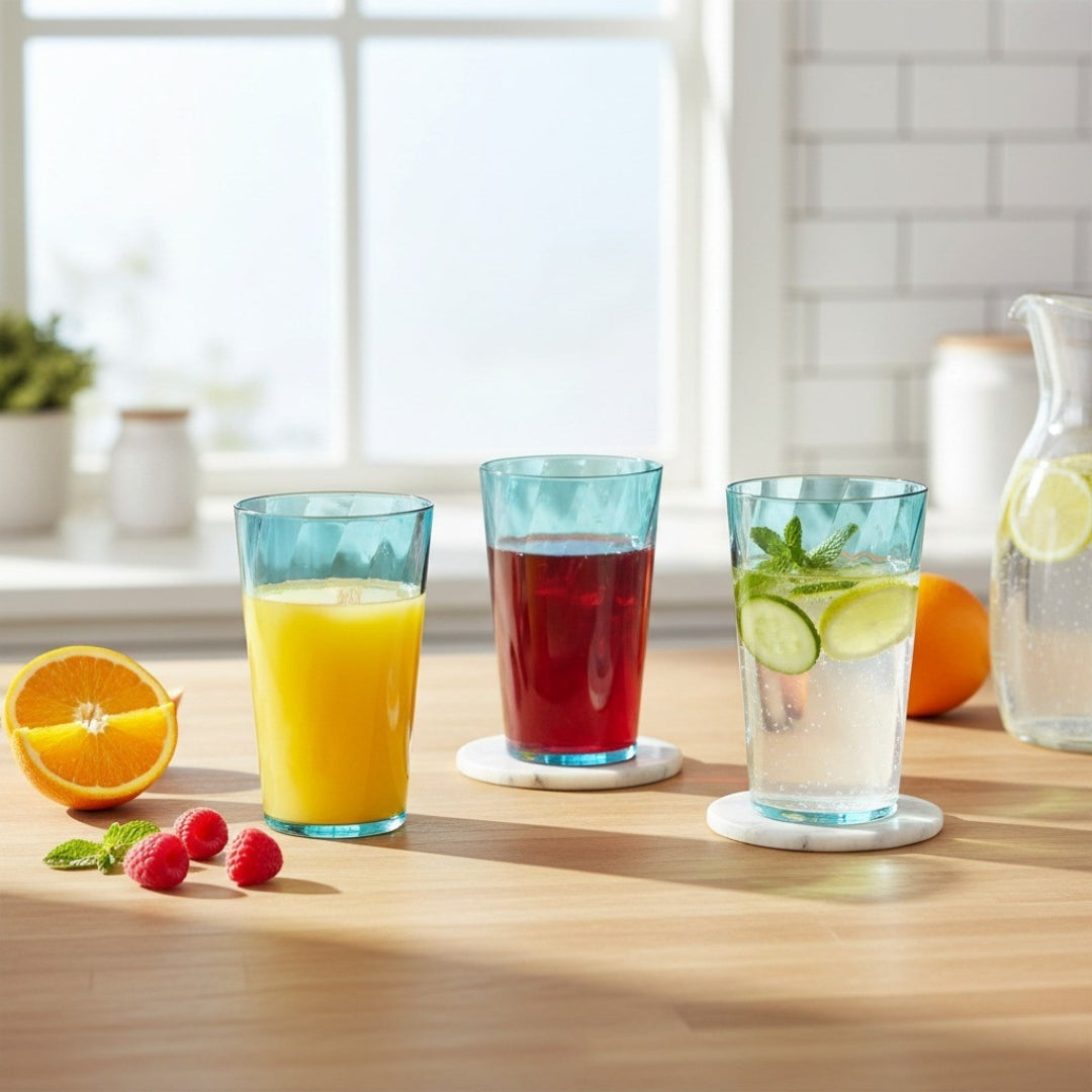 300ml Transparent Highball Glass Set – Premium Water & Juice Glasses (Set of 6)