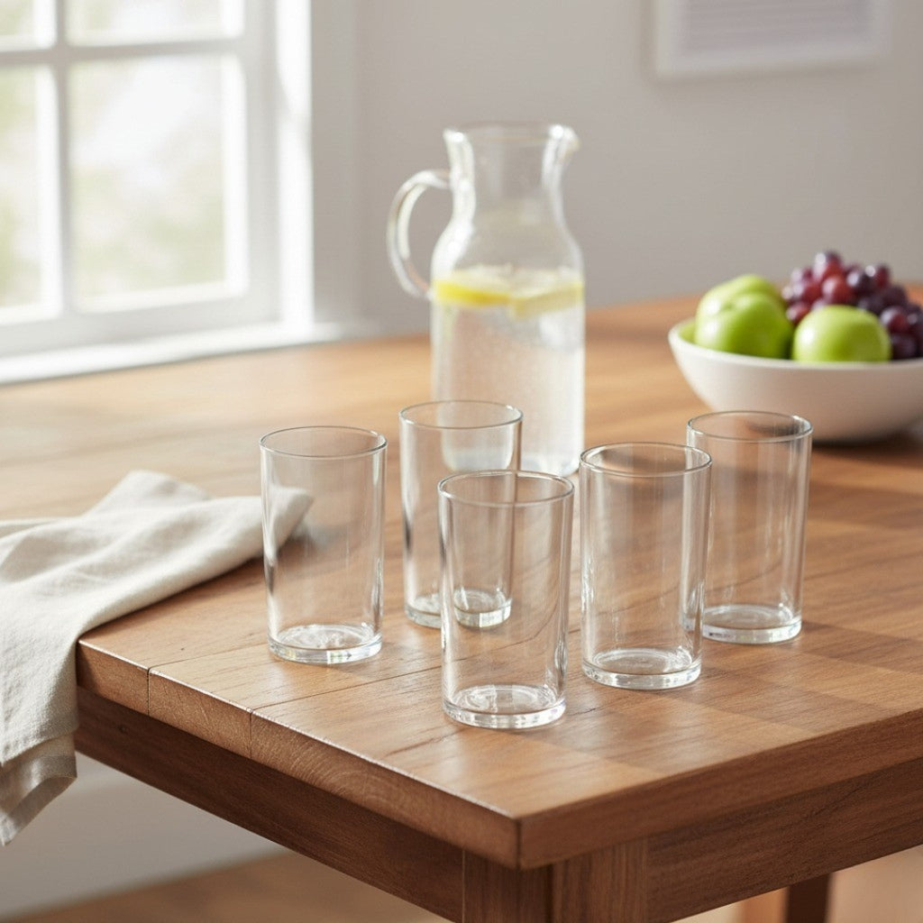 Ganesh Classic Glass Set – 6 Durable 350ml Glasses for Home