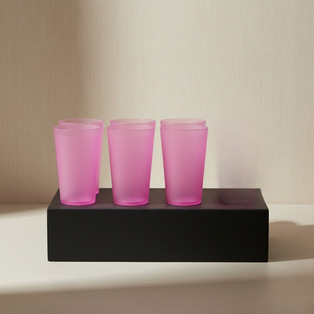 6-Piece 300ml Plastic Glass Set – Durable, Reusable Tumblers for Water, Juice & Kitchen Use
