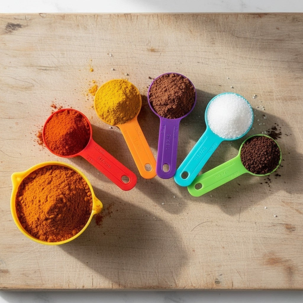 6-Piece Plastic Measuring Spoons Set – Kitchen Measuring Tools