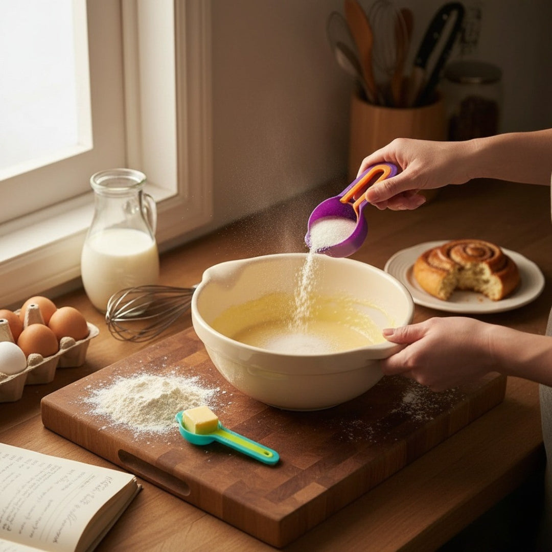 6-Piece Plastic Measuring Spoons Set – Kitchen Measuring Tools