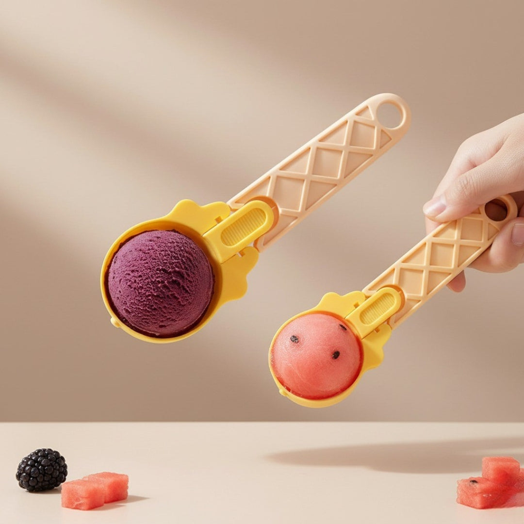 2pcs Ice Cream & Watermelon Scoop Set with Trigger Dipper – Easy & Comfortable