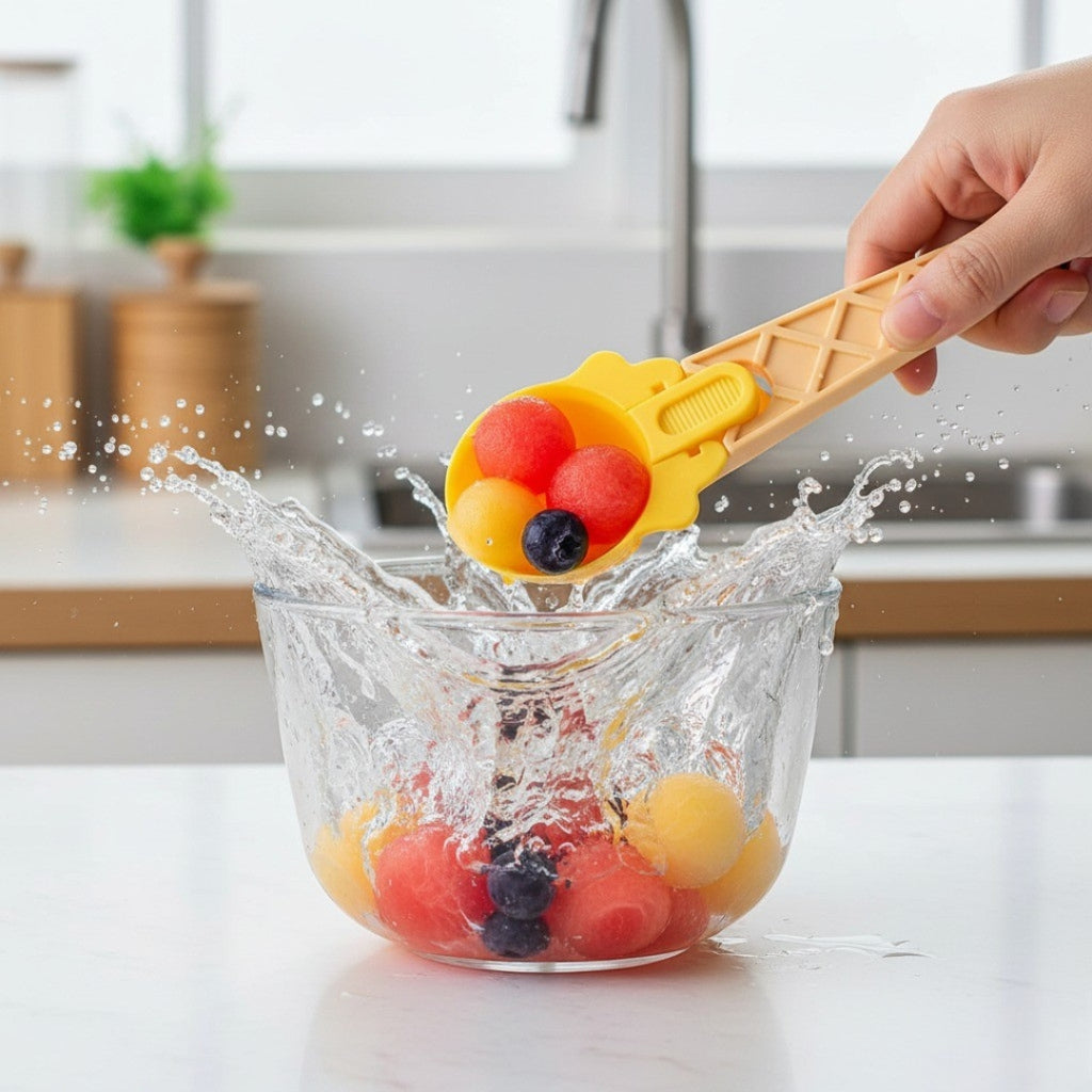 2pcs Ice Cream & Watermelon Scoop Set with Trigger Dipper – Easy & Comfortable