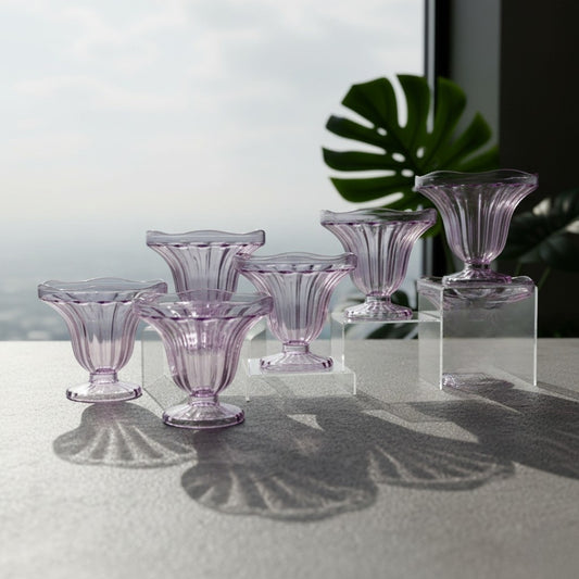 Crystal Plastic Dessert bowls & Ice Cream Bowls – Set of 6