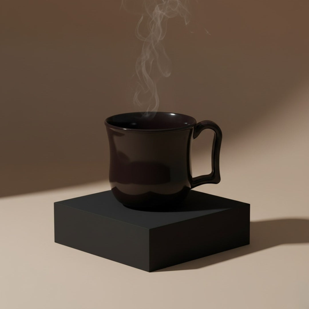 Premium Black Plastic Coffee & Tea Mug – 1 Pc with Handle & Gift Box