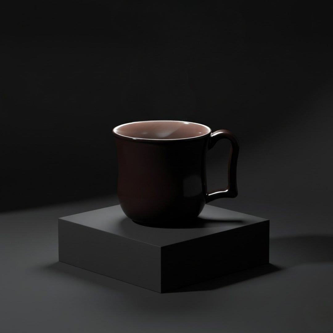 Premium Black Plastic Coffee & Tea Mug – 1 Pc with Handle & Gift Box