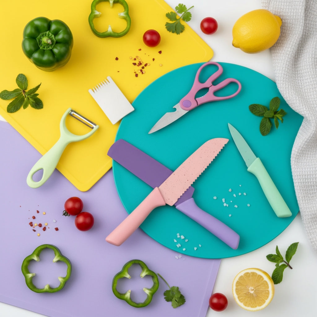 6-Piece Colorful Kitchen Knife Set – Professional Stainless Steel Chef Knives