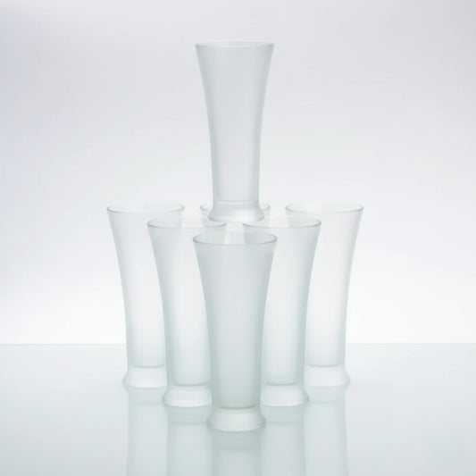 Faluda & Juice Glass Set – 6 Pcs Transparent Ice Cream & Water Glasses (300ml)