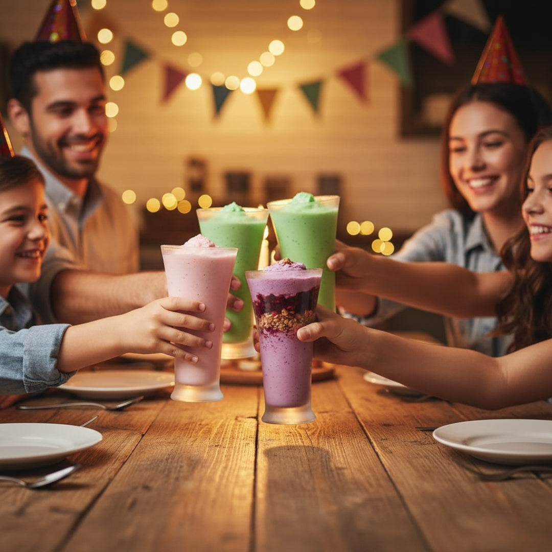 Faluda & Juice Glass Set – 6 Pcs Transparent Ice Cream & Water Glasses (300ml)