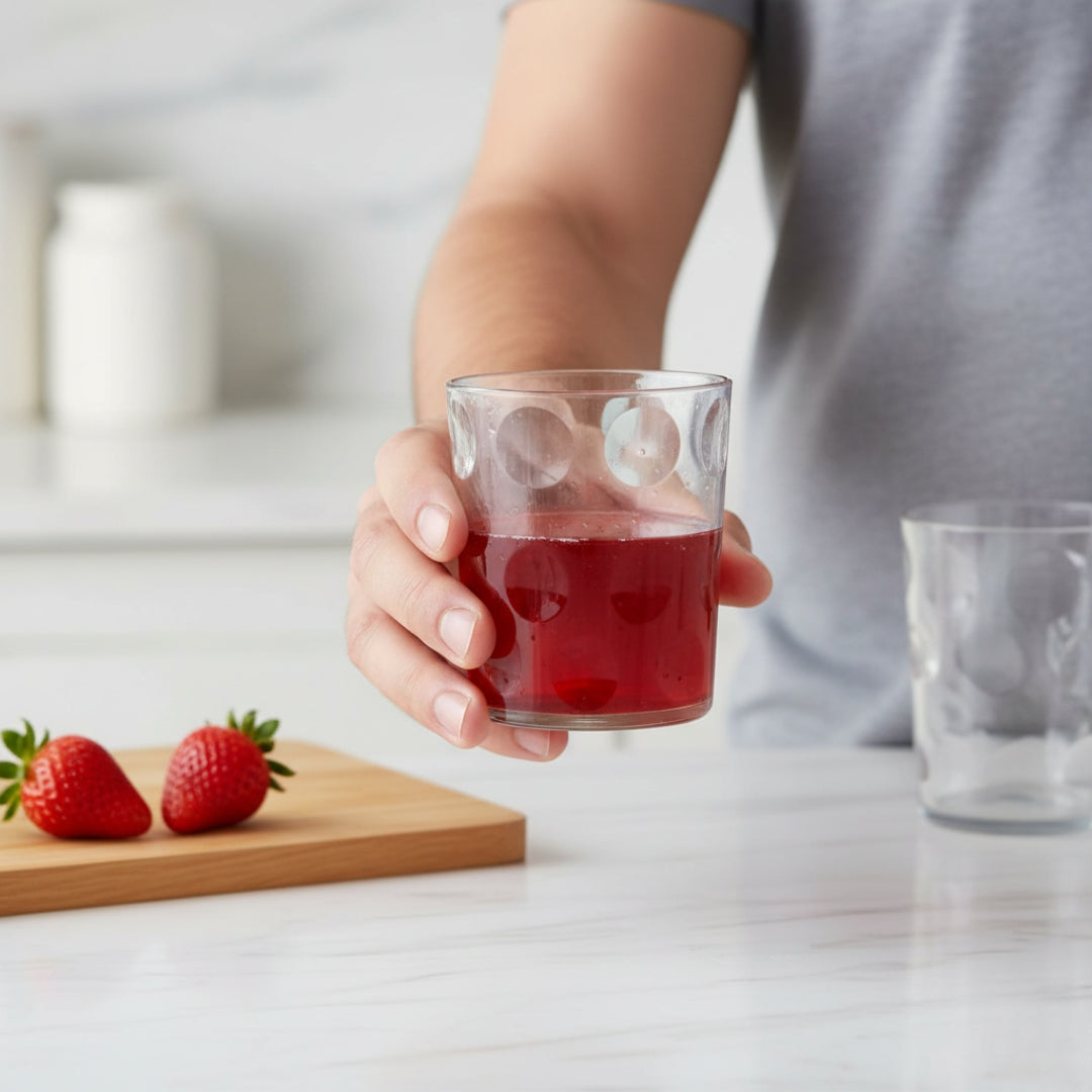 300ml Unbreakable Drinking Glass Set – Multi-Purpose Plastic Tumblers (Set of 6)