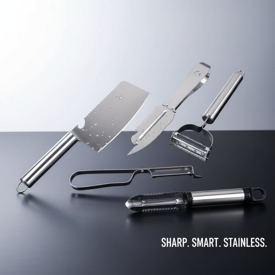 5-in-1 Peeler & Grater Set – Multipurpose Stainless Steel Kitchen Tool