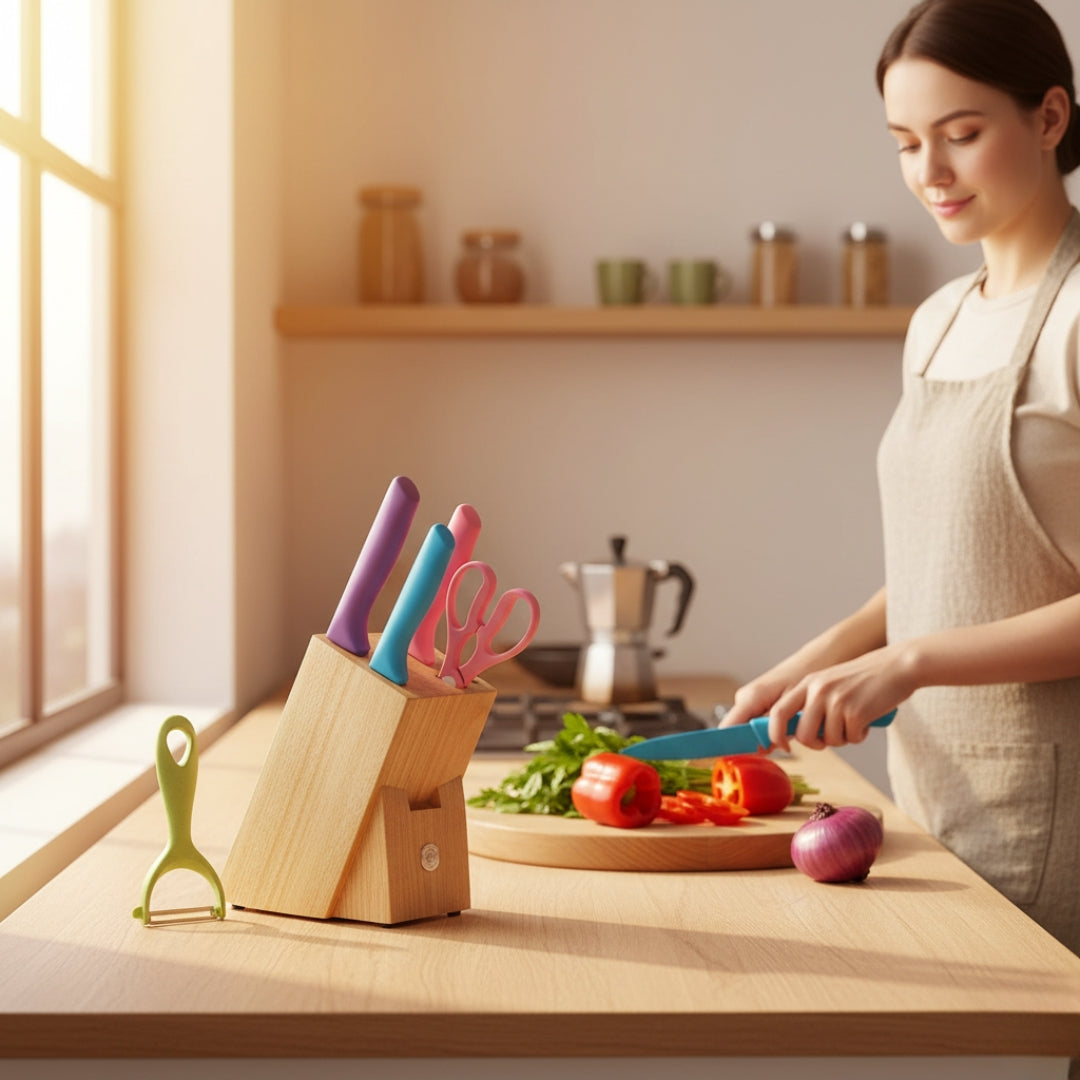 6-Piece Forged Stainless Steel Kitchen Knife Set – Professional Chef Knives