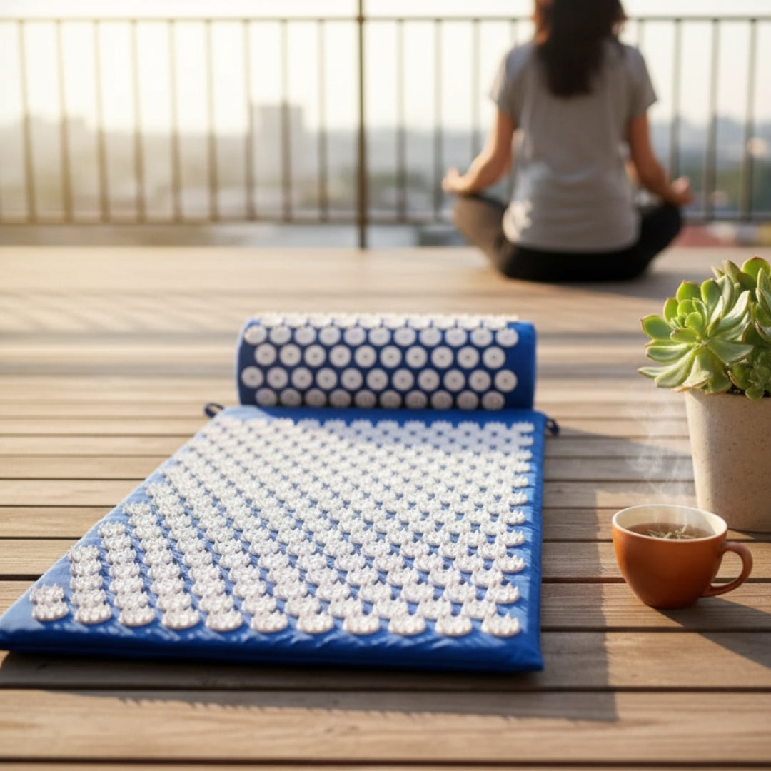 Acupressure Mat and Cushion Set – Pure Cotton Detachable Massage Pad with Carry Bag