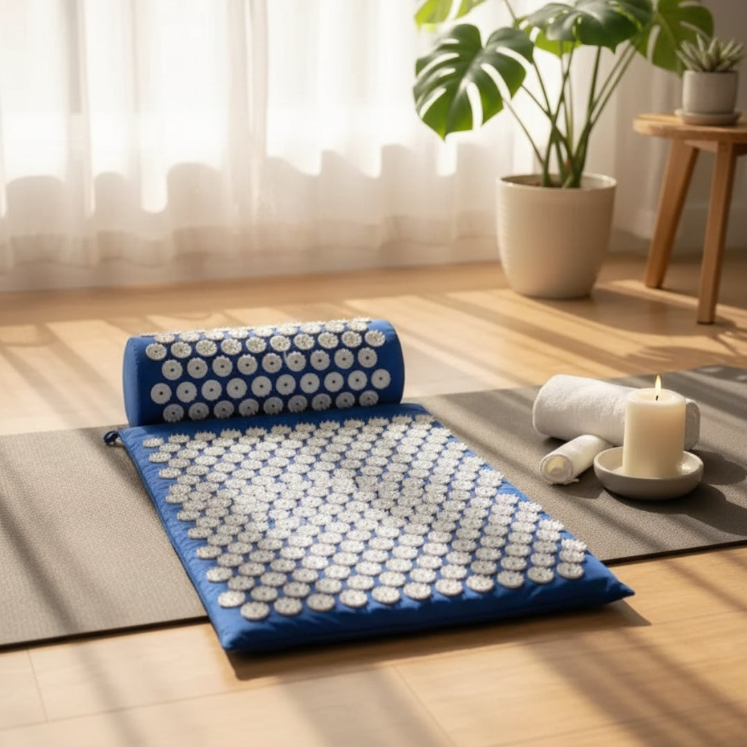 Acupressure Mat and Cushion Set – Pure Cotton Detachable Massage Pad with Carry Bag