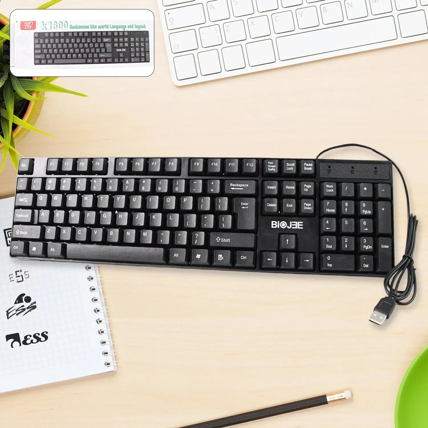 Wired USB Keyboard with 104 Keys | Comfortable Full - Size PC Keyboard – 1 Pc - Chestore