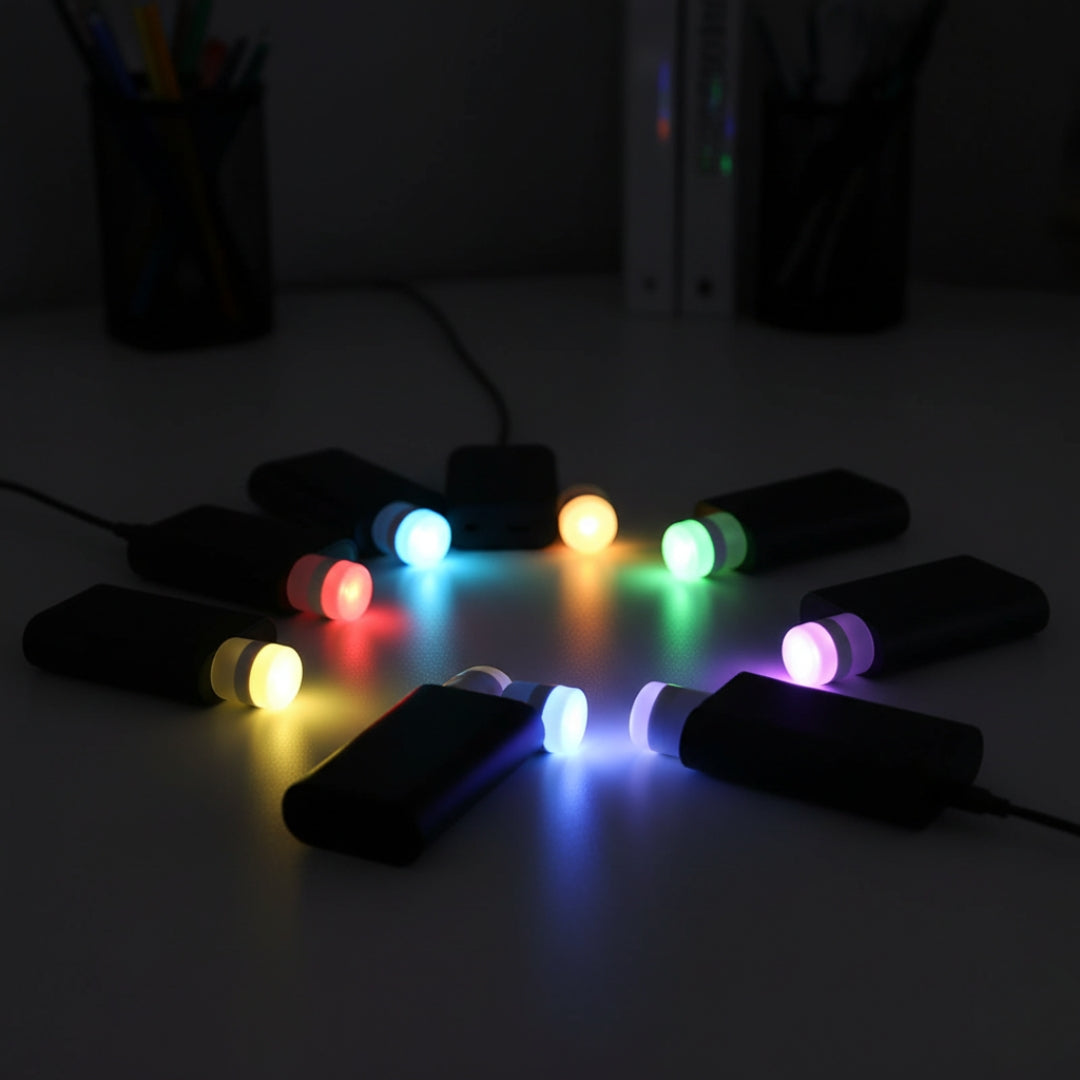 Mini USB LED Night Light – 5 Pc Set for Laptop, PC & Power Bank (Multi Color)