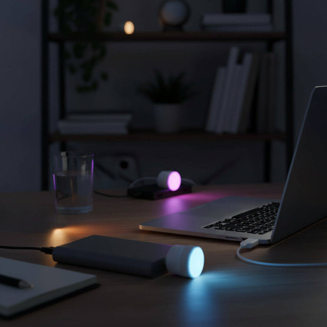 Mini USB LED Night Light – 5 Pc Set for Laptop, PC & Power Bank (Multi Color)