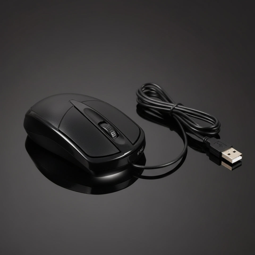 M-045 Wired USB Optical Mouse – Ergonomic for Laptop & PC