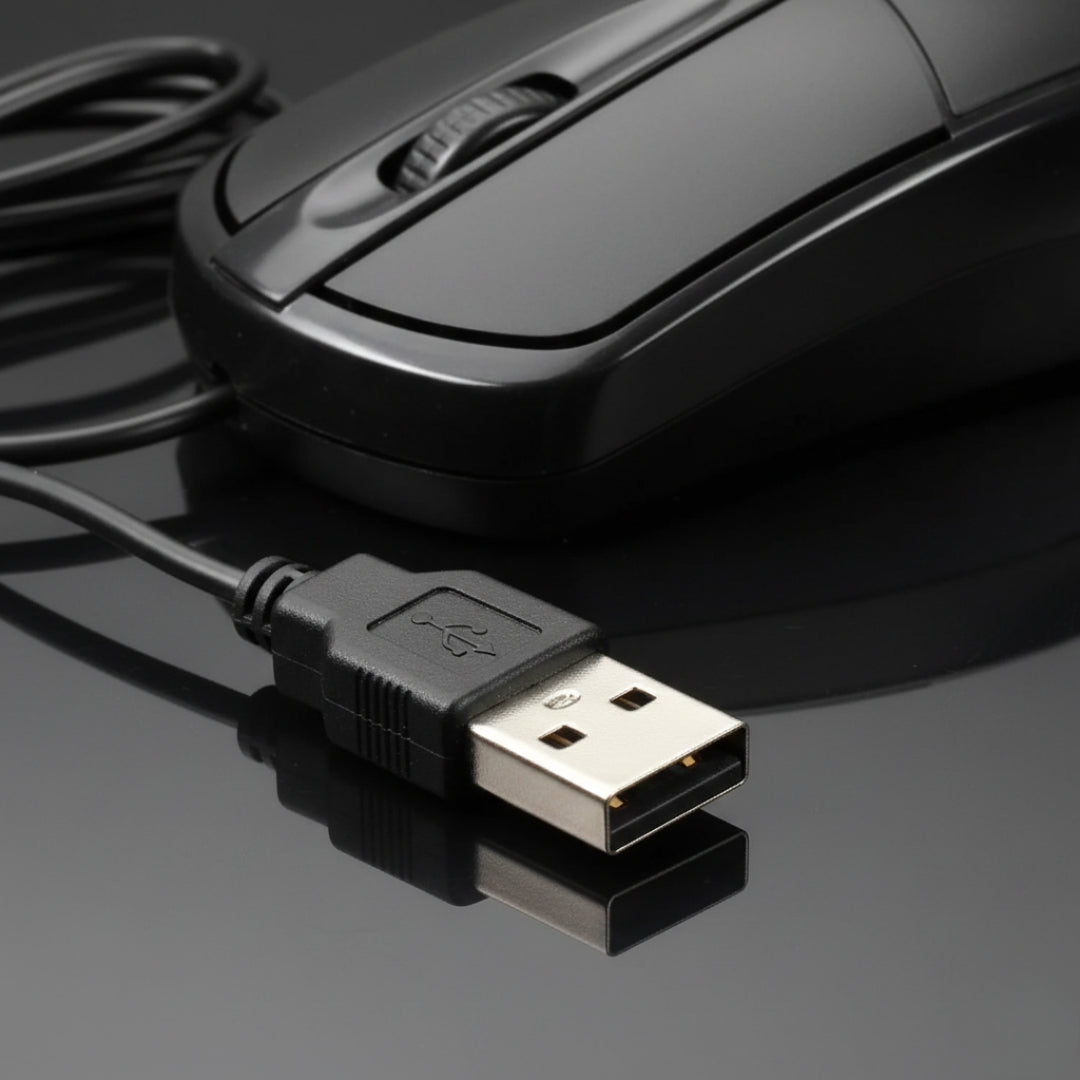 M-045 Wired USB Optical Mouse – Ergonomic for Laptop & PC