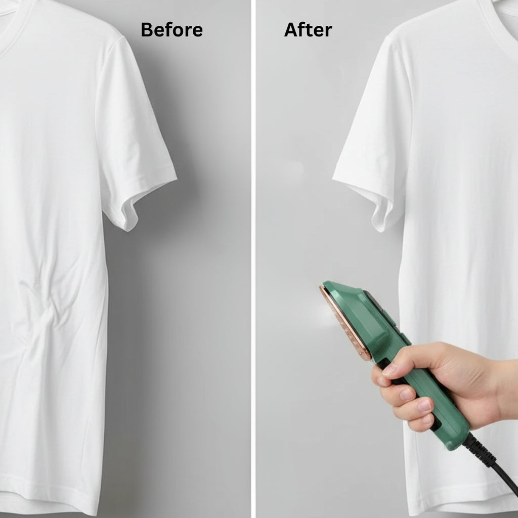 Portable Micro Steam Iron (Green) – Handheld Garment Steamer