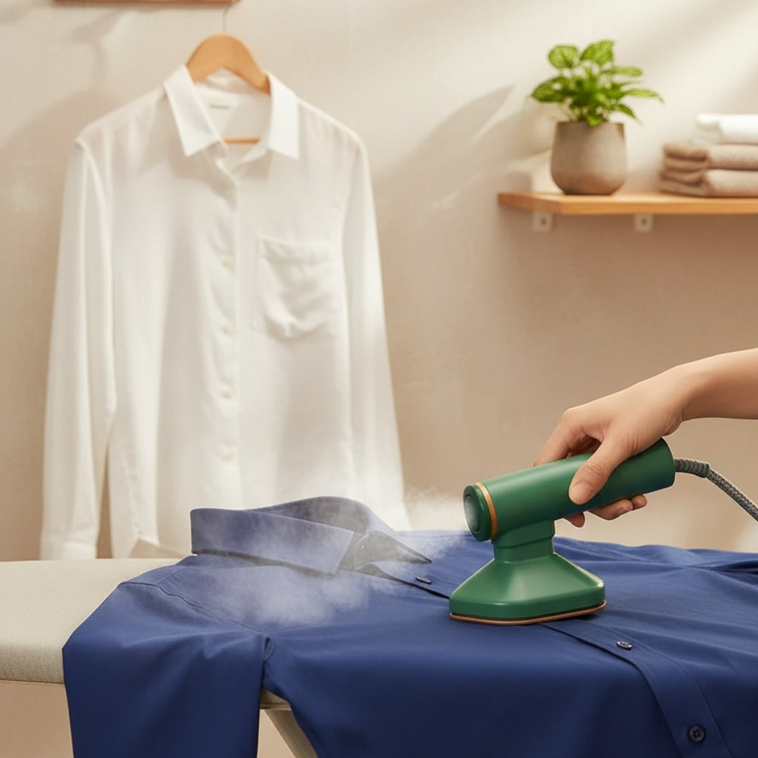 Portable Micro Steam Iron (Green) – Handheld Garment Steamer