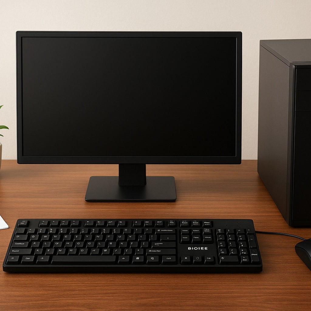 Wired USB Keyboard – 104 Keys, Ergonomic & Durable