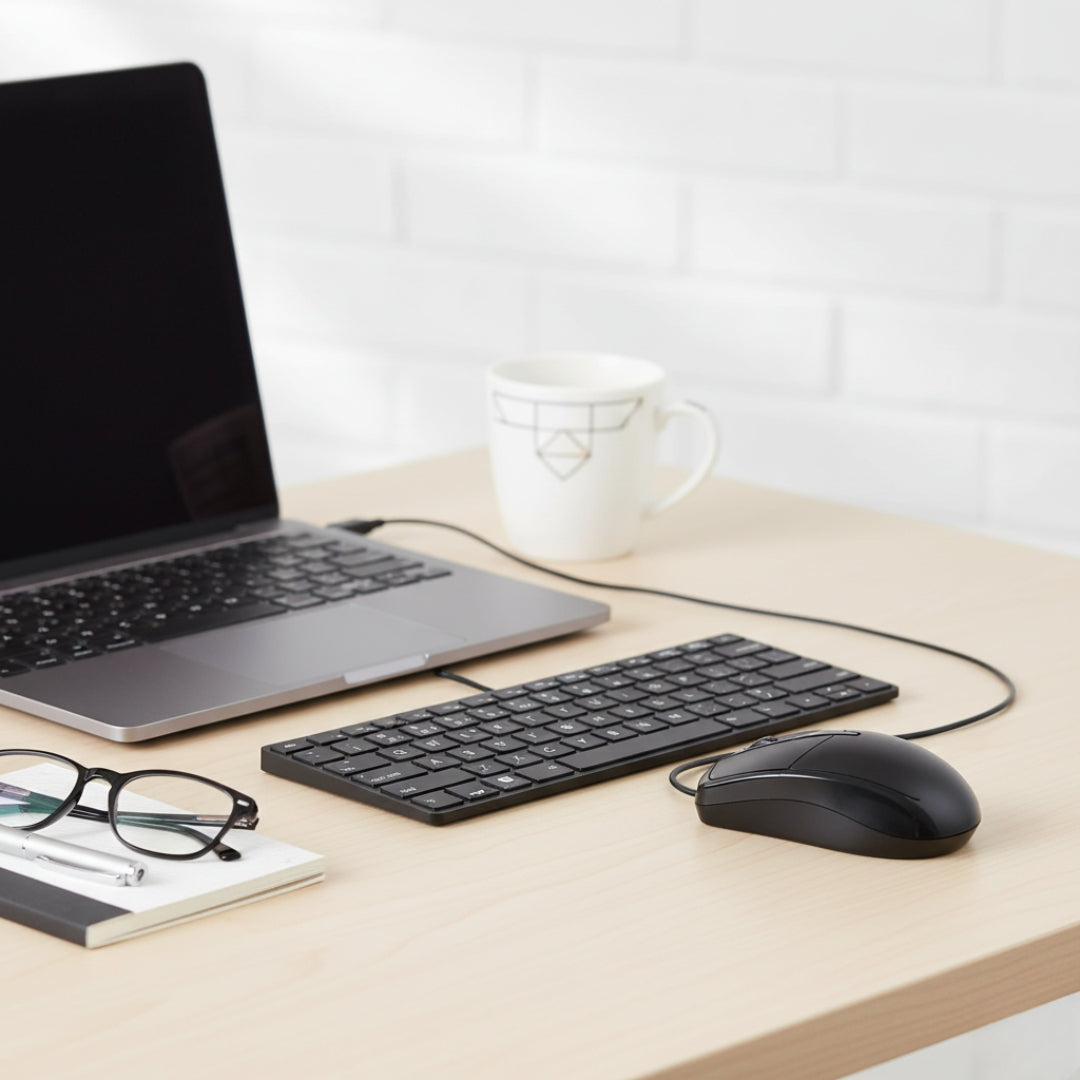 M-045 Wired USB Optical Mouse – Ergonomic for Laptop & PC