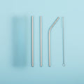 Reusable Stainless Steel Straws – 4 Pcs Set with Case & Brush