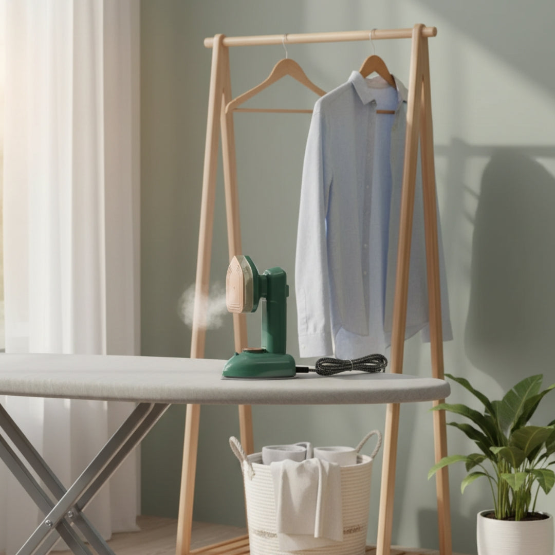 Portable Micro Steam Iron (Green) – Handheld Garment Steamer