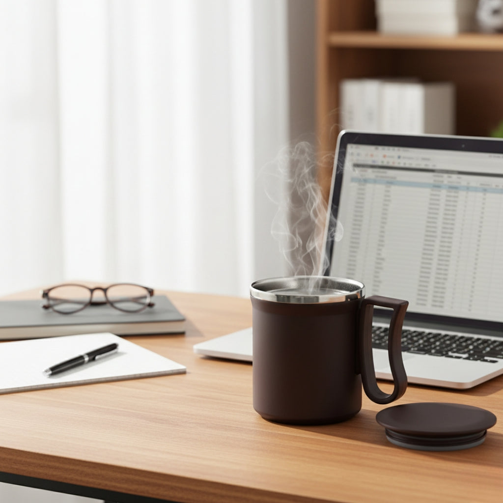 Stainless Steel Coffee Mug – 200ml Insulated with Lid