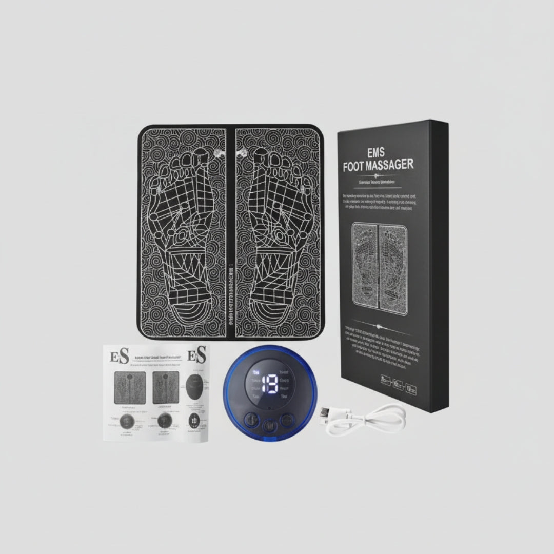 Portable Folding EMS Foot Massage Pad – USB Remote Reflexology & Circulation Booster