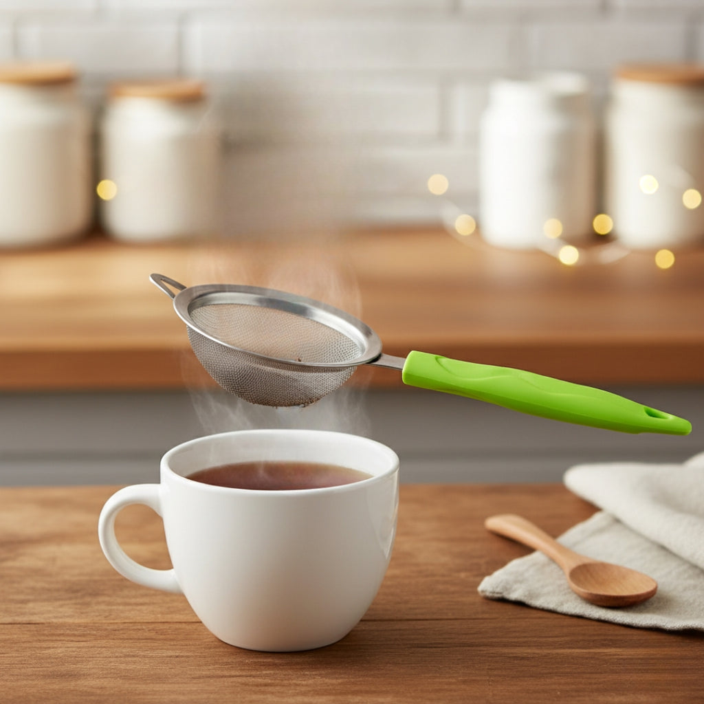 Tea & Coffee Strainer with Fine Stainless Steel Mesh – Durable Filter
