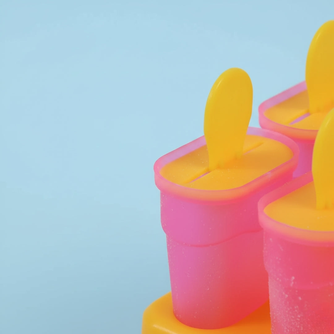 Kulfi Maker Moulds Set (6 Pcs) – Plastic Homemade Ice Cream Moulds for Freezer Use