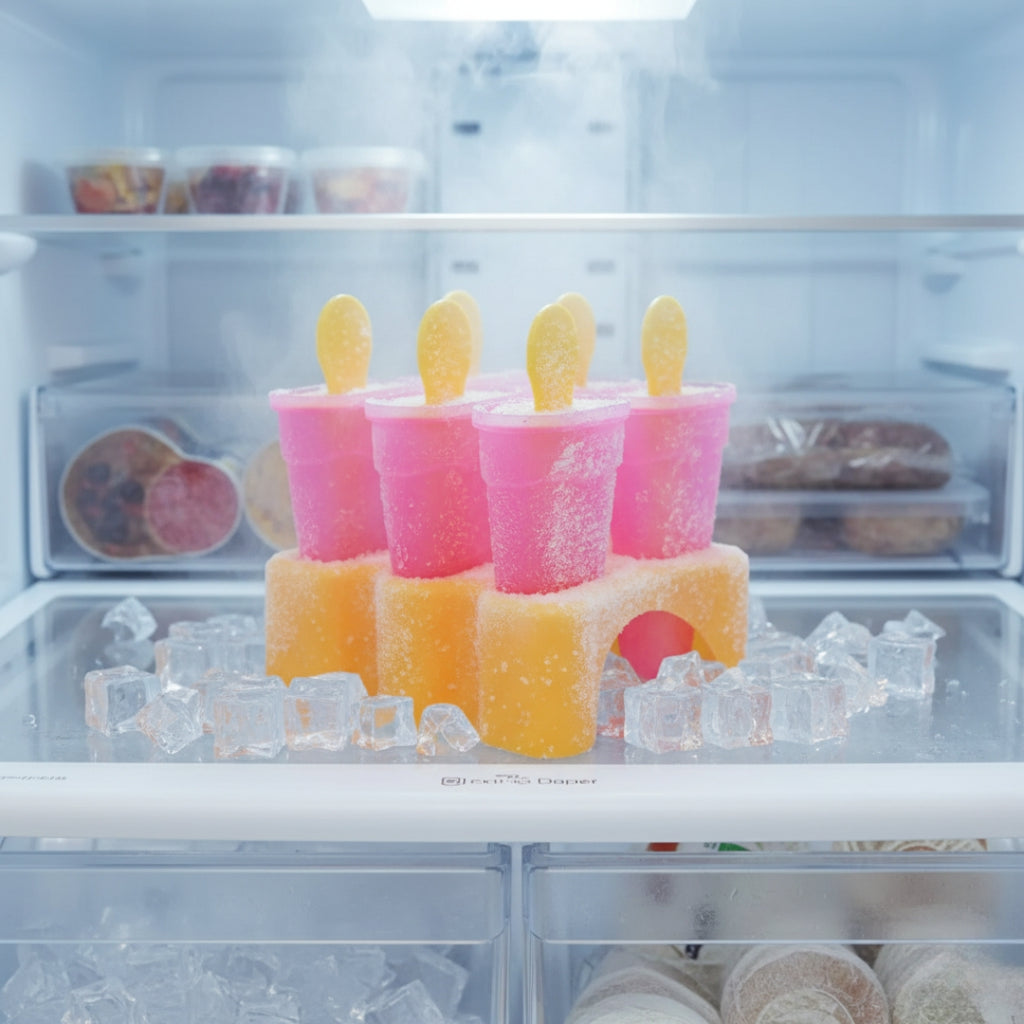 Kulfi Maker Moulds Set (6 Pcs) – Plastic Homemade Ice Cream Moulds for Freezer Use