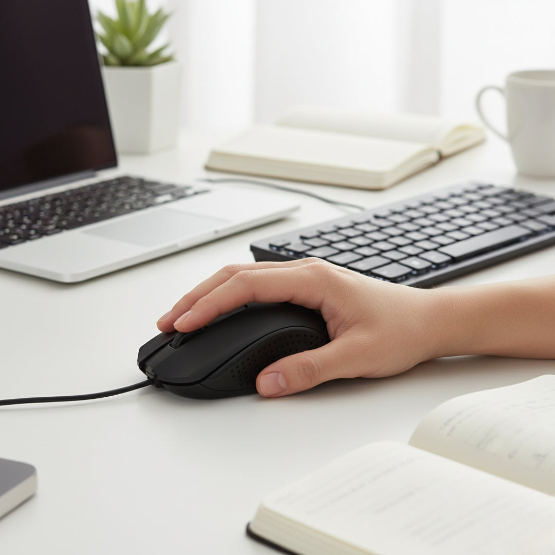 Wired USB Optical Mouse M-111 – Ergonomic for Laptop & Desktop